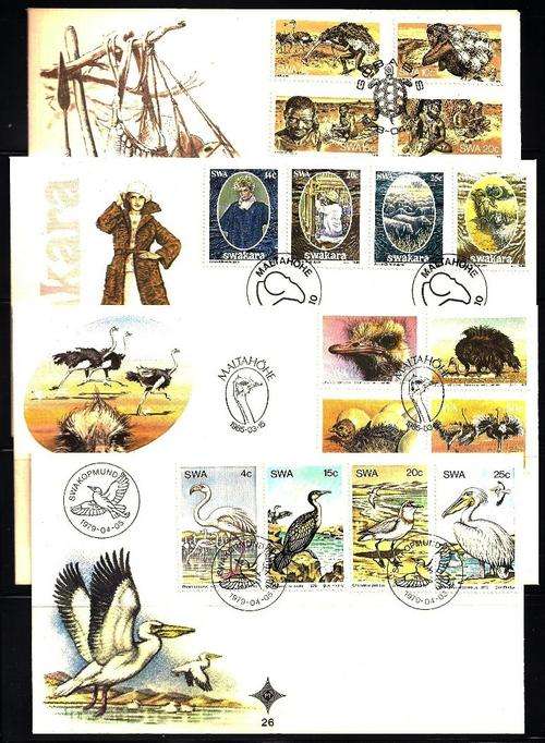SWA - 5 SUPERB FIRST DAY COVERS - ALL DIFFERENT - LESS THAN R3.00/COVER - DETAILS BELOW