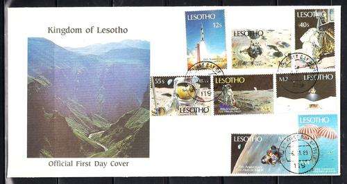 THEMATICS (SPACE EXPLORATION / THE MOON) - CLEAN COVER - MAN ON THE MOON - LESOTHO 1969