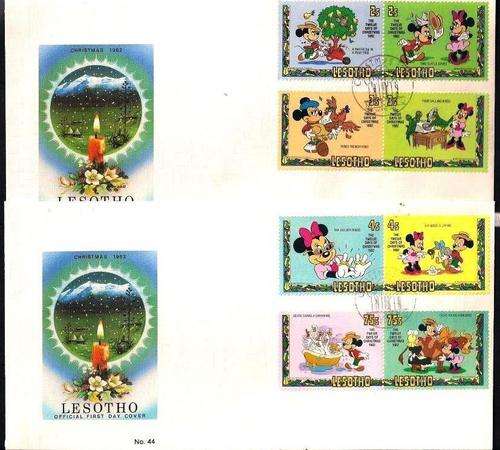 THEMATICS (CINEMA / CARTOONS) - 2 WALT DISNEY COVERS (3) - LESOTHO
