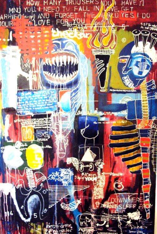 ART - A SPENCER WHITTLE ORIGINAL "IN THE CLEAR - 1" - ACRYLICS ON STRETCHED CANVAS - 1200mm x 900mm