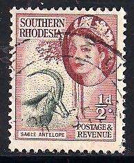 SOUTHERN RHODESIA - QE II DEFINITIVE - 1/2d POSTALLY USED