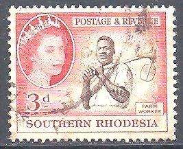 SOUTHERN RHODESIA - QE II DEFINITIVE - 3d POSTALLY USED