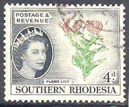 SOUTHERN RHODESIA - QE II DEFINITIVE - 4d POSTALLY USED