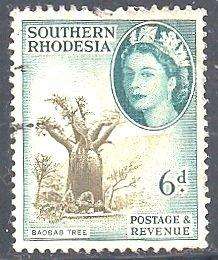 SOUTHERN RHODESIA - QE II DEFINITIVE - 6d POSTALLY USED