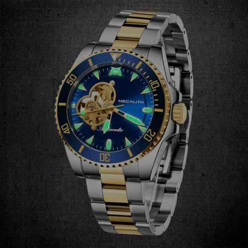 New MEGALITH Automatic wristwatch Mechanical Movement Luxury Business Watch Black Display