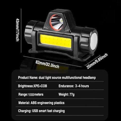 USB Rechargeable Headlight Head Flashlight LED Headlight