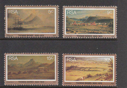 RSA: SACC 384-387: THOMAS BAINES PAINTINGS - UNMOUNTED MINT SET OF 4 STAMPS