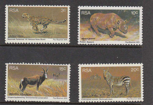 RSA: SACC 405-408: WORLD ENVIRONMENTAL & NATURE CONSERVATION YEAR - UNMOUNTED MINT SET OF 4 STAMPS