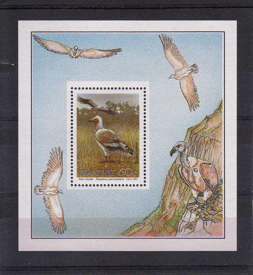 TRANSKEI SACC 276a: 20.6.1991- ENDANGERED BIRDS - FOUNDATION MINIATURE SHEET. U/MINT (**)