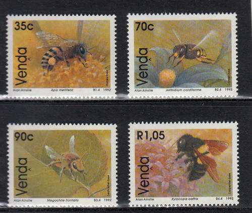 VENDA:  SACC 238-241: 21.5.1992 - BEES SET OF 4. U/MINT (**)