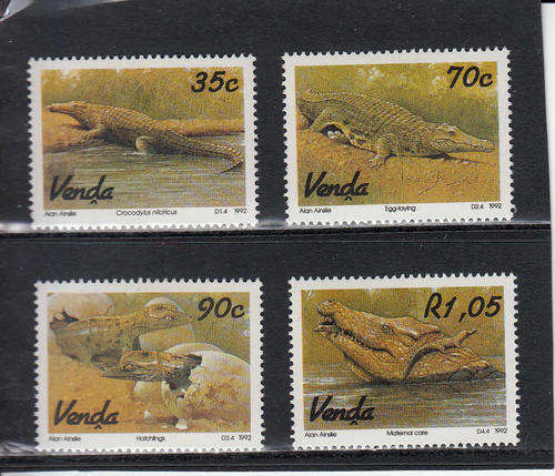 VENDA:  SACC 246-249: 15.10.1992 - CROCODILE FARMING SET OF 4. U/MINT (**)