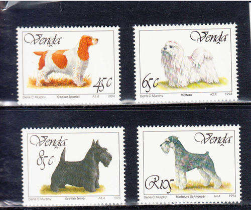 VENDA:  SACC 267-270: 14.1.1994 - DOGS SET OF 4. U/MINT (**)