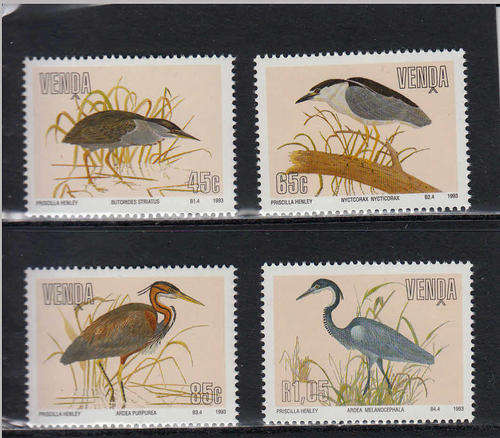 VENDA:  SACC 254-257: 16.7.1993 - HERONS SET OF 4. U/MINT (**)