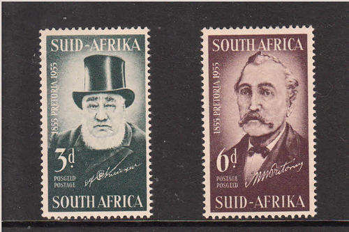 RSA SACC 164-165: 21.10.1955 - CENTENARY OF PRETORIA SET OF 2. U/MINT(**)