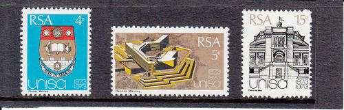 RSA SACC 341-343: 2.4.1973 - CENTENARY OF UNISA SET OF 3. U/MINT(**)