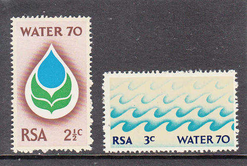 RSA SACC 304-305: 14.2.1970 - WATER 70 CAMPAIGN SET OF 2. U/MINT(**)