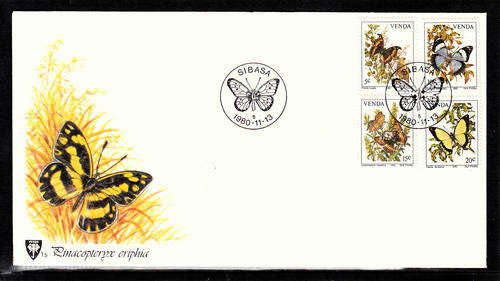 VENDA  SACC 34-37: 13.11.1980 - FDC 1.5 - BUTTERFLIES