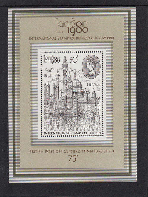 GB: SG MS1119 - 7.5.1980: LONDON 1980 INTERNATIONAL STAMP EXHIBITION MINIATURE SHEET. U/MINT (**)