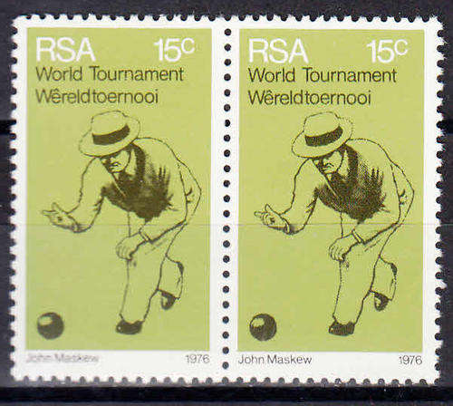 RSA: SACC 398 - 18.2..1976. WORLD BOWLS CHAMPIONSHIP. U/MINT(**)