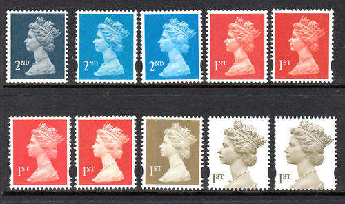 GB: SELECTION OF NO VALUE INDICATED MACHINS AT 60% OF FACE VALUE. SEE DESCRIPTION. U/MINT(**)