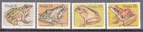 VENDA: SACC 67-70: 26.11.1982 - FROGS SET OF 4. U/MINT(**)