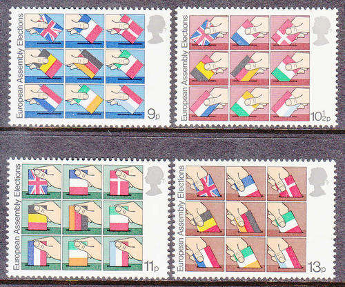 GB SG 1083-1086: 9.5.1979: FIRST DIRECT ELECTIONS EUROPEAN ASSEMBLY SET OF 4. U/MINT (**)