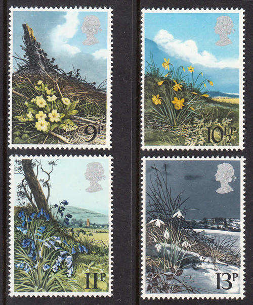 GB SG 1079-1082: 21.3.1979: SPRING WILD FLOWERS SET OF 4. U/MINT (**)