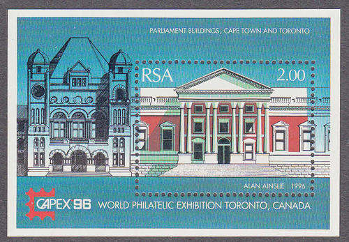 SACC 954: 8-16.6.1996: CAPEX 96 PHILATELIC EXHIBITION TORONTO MINIATURE SHEET. U/MINT(**)