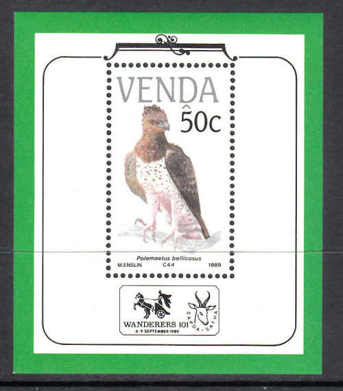 VENDA: SACC 195a : 27.6.1989 - ENDANGERED BIRDS FOUNDATION MINIATURE SHEET. U/MINT (**)