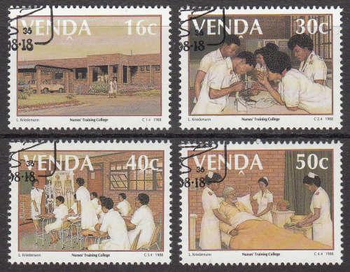 VENDA:  SACC 180-183: 18.8.1988: 5TH ANNIV SHAYANDIMA NURSE'S TRAINING COLLEGE SET OF 4. USED(CTO)
