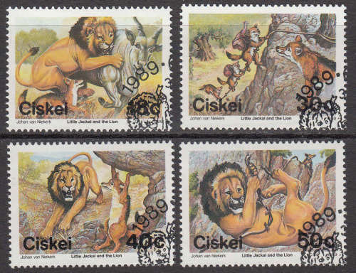 CISKEI: SACC 158-161: 21.9.1989: FOLKLORE (3RD IN SERIES) SET OF 4. USED(CTO)