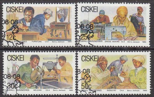 CISKEI: SACC 79-82: 8.8.1985: SMALL BUSINESSES SET OF 4. USED(CTO)