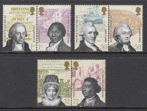 SG 2728-2733: 22.3.2007: ABOLITION OF SLAVE TRADE SET OF 3 SETENANT PAIRS @ FACE VALUE.U/M(**)