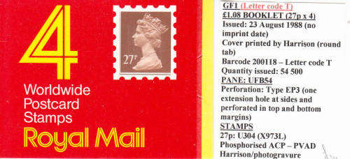 GB: SG GE1a + GF1`WINDOW` BOOKLETS. - SEE DESCRIPTION BELOW. CV R720.