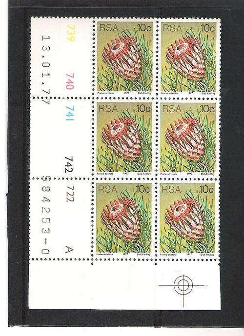 3RD DEFIN (PROTEAS): 10 CENTS CONTROL PANE A - "0"  PRINTING DD 13.1.1977 (ATLAS P89)