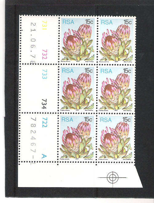 3RD DEFIN (PROTEAS): 15 CENTS CONTROL PANE A - "1"  PRINTING DD 21.6.1978 (ATLAS P99)