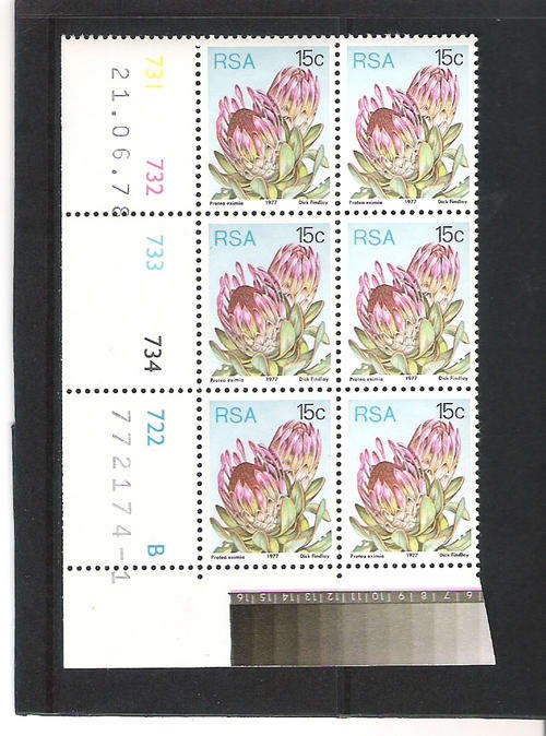 3RD DEFIN (PROTEAS): 15 CENTS CONTROL PANE B - "1"  PRINTING DD 21.6.1978 (ATLAS P100)
