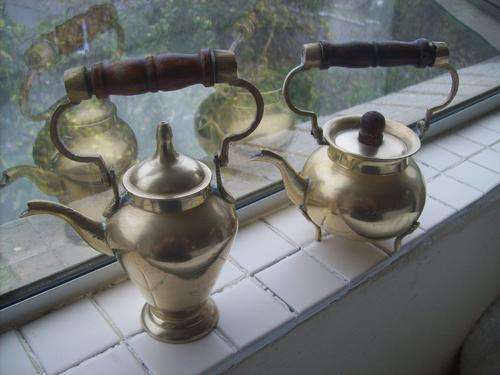 40+ year old solid brass kettles