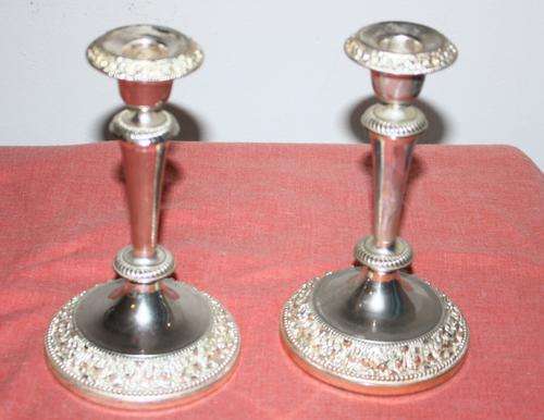2 Plated Candle Sticks No 3