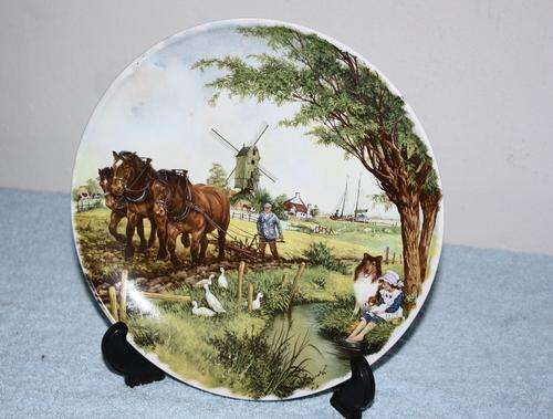 Hand Decorated Plate Horse Scene