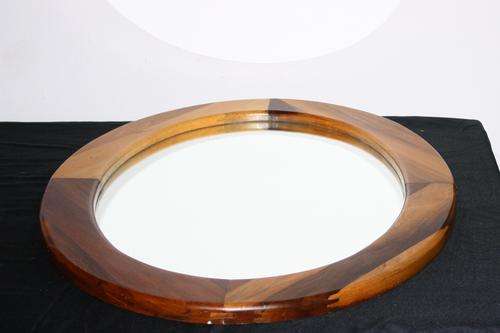 Round Wooden Mirror
