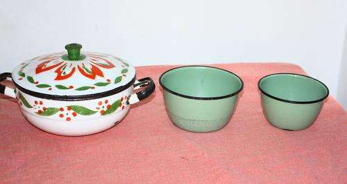 3 pieces of Enamelware