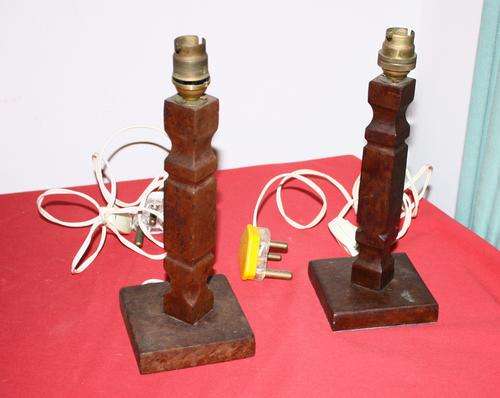 2 Wooden Lamp Bases
