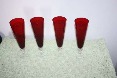 Set of 4 Ruby Red Glasses