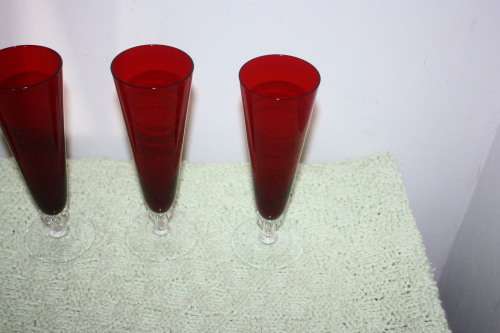 Set of 4 Ruby Red Glasses