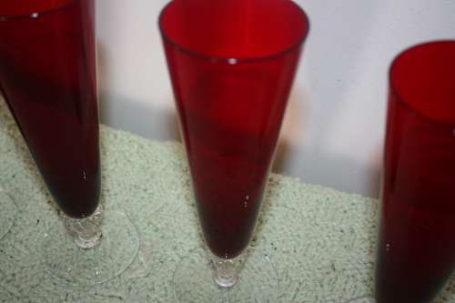 Set of 4 Ruby Red Glasses