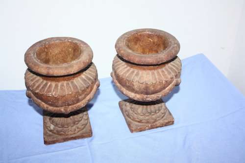 2 Metal Vases/Candle Holders
