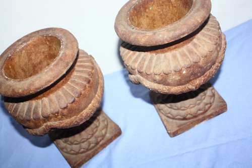 2 Metal Vases/Candle Holders