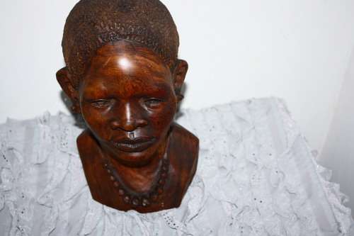 Carved Wooden Bust - Female