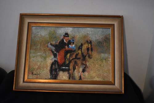 Horse and Carriage Oil Painting
